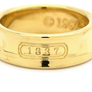 ティファニー Tiffany & Co 1837 ナロー イエローゴールド K18YG リング 指輪 750 18K 8号