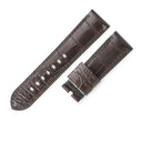 パネライ PANERAI 純正 クロコバンド ダークブラウン クロコダイル 腕時計パーツ 未使用 替え ベルト 本革 アリゲーター ストラップ バックル用 24ｍｍ ダークブラウン こげ茶