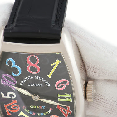 腕時計 フランクミュラー FRANCK MULLER トノウカーベックス クレイジーアワーズ カラードリーム 5850CH 自動巻き メンズ K18WG無垢 黒