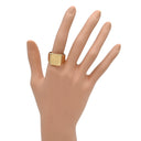 ノンブランド NON BRAND 印台リング イエローゴールド K18YG リング 指輪 750AU 18K スクエア 20.5号