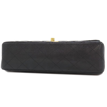 シャネル CHANEL マトラッセ23 ダブルフラップ チェーンショルダーバッグ ブラック キャビアスキン ショルダーバッグ ゴールド金具 黒 ココマーク