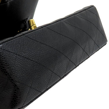 シャネル CHANEL マトラッセ23 ダブルフラップ チェーンショルダーバッグ ブラック キャビアスキン ショルダーバッグ ゴールド金具 黒 ココマーク