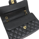 シャネル CHANEL マトラッセ23 ダブルフラップ チェーンショルダーバッグ ブラック キャビアスキン ショルダーバッグ ゴールド金具 黒 ココマーク