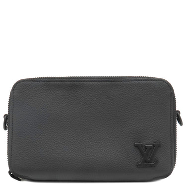 ルイヴィトン LOUIS VUITTON アルファ ウェアラブル ウォレット M59161 ノワール グレインカーフレザー ショルダーバッグ ブラック金具 黒 LVアエログラム