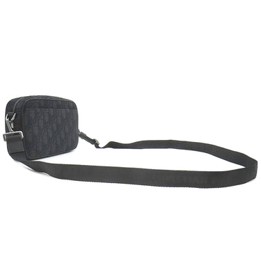 クリスチャン・ディオール Christian Dior Safariバッグ ミニ 2ESWS011YKY ブラック コットン グレインドカーフスキン テクニカルファブリック ショルダーバッグ ガンメタル金具 黒 ディオールオブリークジャガード