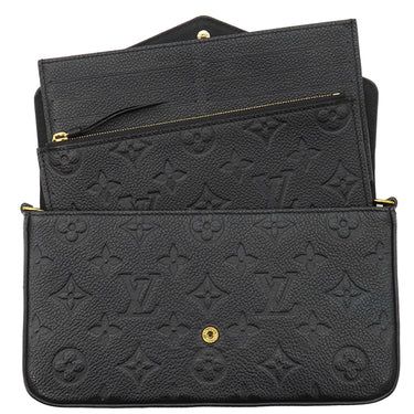 ルイヴィトン LOUIS VUITTON ポシェット フェリシー M82477 ブラック モノグラムアンプラント チェーンウォレット ゴールド金具 チェーンショルダー ポーチ 黒