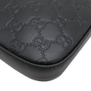 グッチ GUCCI グッチシマ メッセンジャーバッグ 406408 ブラック レザー ショルダーバッグ シルバー金具 黒