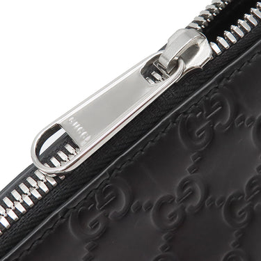 グッチ GUCCI グッチシマ メッセンジャーバッグ 406408 ブラック レザー ショルダーバッグ シルバー金具 黒