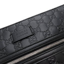 グッチ GUCCI グッチシマ メッセンジャーバッグ 406408 ブラック レザー ショルダーバッグ シルバー金具 黒