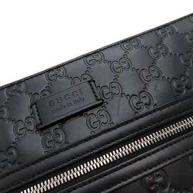 グッチ GUCCI グッチシマ メッセンジャーバッグ 406408 ブラック レザー ショルダーバッグ シルバー金具 黒
