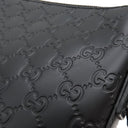 グッチ GUCCI グッチシマ メッセンジャーバッグ 406408 ブラック レザー ショルダーバッグ シルバー金具 黒