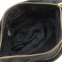 プラダ PRADA メタルロゴ BT0687 ブラック ナイロン レザー ショルダーバッグ ゴールド金具 黒