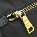 プラダ PRADA メタルロゴ BT0687 ブラック ナイロン レザー ショルダーバッグ ゴールド金具 黒