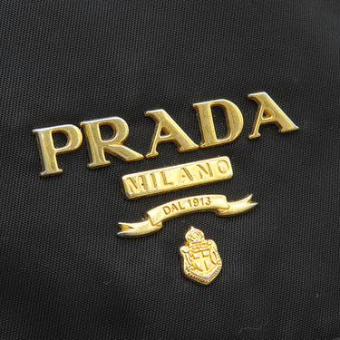 プラダ PRADA メタルロゴ BT0687 ブラック ナイロン レザー ショルダーバッグ ゴールド金具 黒
