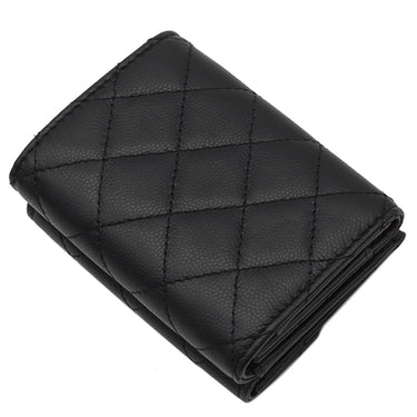 シャネル CHANEL マトラッセ スモール フラップ ウォレット AP0230 ブラック キャビアスキン 三つ折り財布 ゴールド金具 黒 ミニ財布