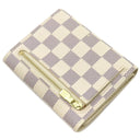 ルイヴィトン LOUIS VUITTON ポルトフォイユ コアラ N60013 ダミエアズール ダミエアズールキャンバス 三つ折り財布 ゴールド金具 白 イニシャル刻印あり