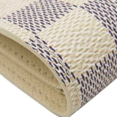 ルイヴィトン LOUIS VUITTON ポルトフォイユ コアラ N60013 ダミエアズール ダミエアズールキャンバス 三つ折り財布 ゴールド金具 白 イニシャル刻印あり