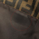 フェンディ FENDI ズッカ ブラウン×ダークブラウン キャンバス レザー ハンドバッグ シルバー金具 茶 FF