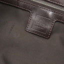 フェンディ FENDI ズッカ ブラウン×ダークブラウン キャンバス レザー ハンドバッグ シルバー金具 茶 FF