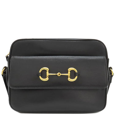 グッチ GUCCI ホースビット 1955 スモール ショルダーバッグ 645454 ブラック レザー ショルダーバッグ ゴールド金具 黒