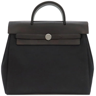 エルメス HERMES エールバッグ アドPM ブラック トワルオフィシエ ヴァッシュハンター 2WAYバッグ マットシルバー金具 黒 リュック バックパック
