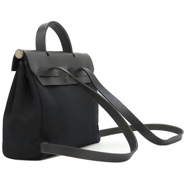 エルメス HERMES エールバッグ アドPM ブラック トワルオフィシエ ヴァッシュハンター 2WAYバッグ マットシルバー金具 黒 リュック バックパック