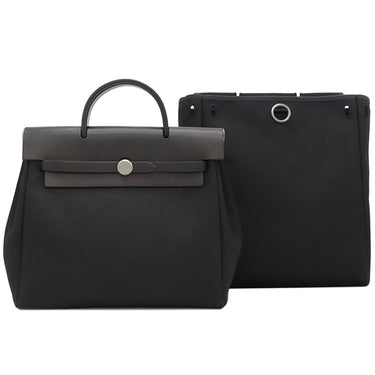 エルメス HERMES エールバッグ アドPM ブラック トワルオフィシエ ヴァッシュハンター 2WAYバッグ マットシルバー金具 黒 リュック バックパック