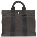 エルメス HERMES エールライントート PM グレー キャンバス トートバッグ シルバー金具 鍵/カデナ欠品