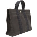 エルメス HERMES エールライントート PM グレー キャンバス トートバッグ シルバー金具 鍵/カデナ欠品