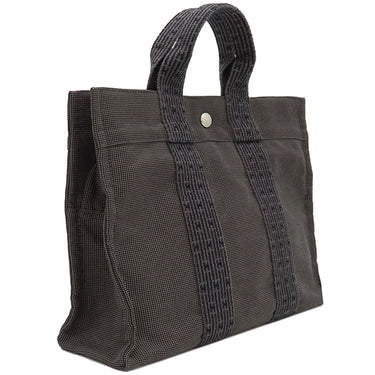 エルメス HERMES エールライントート PM グレー キャンバス トートバッグ シルバー金具 鍵/カデナ欠品