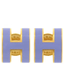 エルメス HERMES ポップアッシュ Hピアス ミニ リラ×ゴールド GP エナメル ピアス ゴールド金具 H型 紫