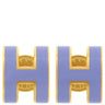 エルメス HERMES ポップアッシュ Hピアス ミニ リラ×ゴールド GP エナメル ピアス ゴールド金具 H型 紫