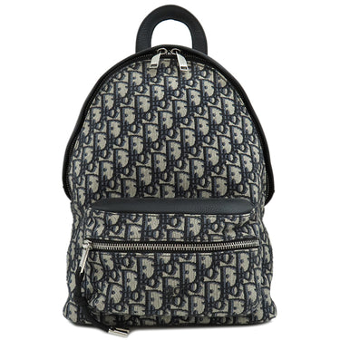 クリスチャン・ディオール Christian Dior Rider バックパック ベージュ コットン キャンバス カーフスキン リュック・デイパック シルバー金具 黒 リュック