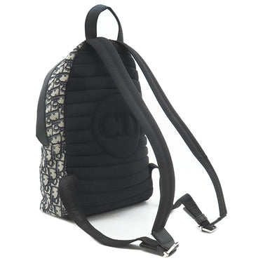 クリスチャン・ディオール Christian Dior Rider バックパック ベージュ コットン キャンバス カーフスキン リュック・デイパック シルバー金具 黒 リュック