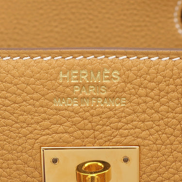 エルメス HERMES バーキン40 ナチュラルサブレ トゴ ハンドバッグ ゴールド金具 茶