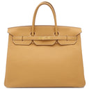 エルメス HERMES バーキン40 ナチュラルサブレ トゴ ハンドバッグ ゴールド金具 茶