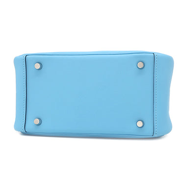 エルメス HERMES リンディ ミニ 20 セレスト スイフト ショルダーバッグ シルバー金具 新品 未使用 水色