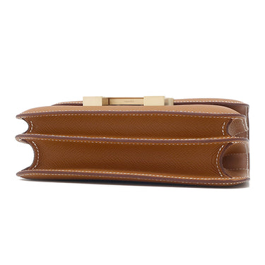 エルメス HERMES コンスタンス3 ミニ ミロワール ゴールド ヴォーエプソン ショルダーバッグ マットゴールド金具 新品 未使用 茶