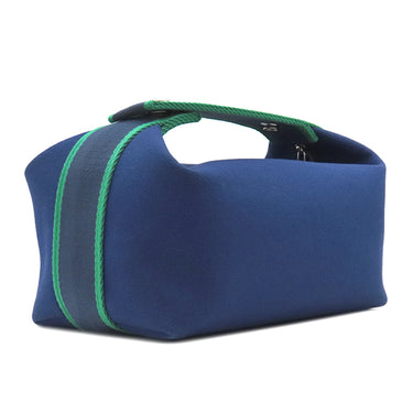 エルメス HERMES ブリッド ア ブラック PM マリン トワルアッシュ ポーチ シルバー金具 新品 未使用 紺 ハンドバッグ バニティバッグ