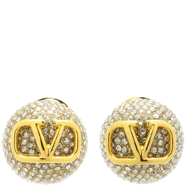 ヴァレンティノ VALENTINO Vロゴ シグネチャー ゴールド ラインストーン GP イヤリング