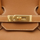 エルメス HERMES バーキン35 ゴールド ヴォーエプソン ハンドバッグ ゴールド金具 茶