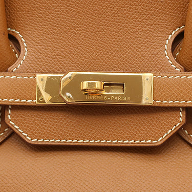 エルメス HERMES バーキン35 ゴールド ヴォーエプソン ハンドバッグ ゴールド金具 茶