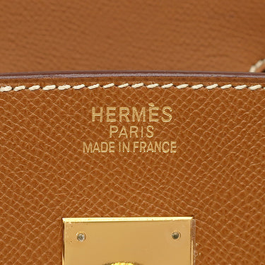 エルメス HERMES バーキン35 ゴールド ヴォーエプソン ハンドバッグ ゴールド金具 茶
