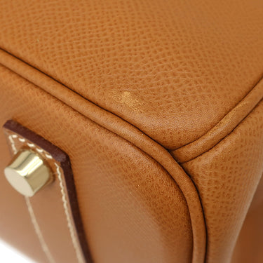 エルメス HERMES バーキン35 ゴールド ヴォーエプソン ハンドバッグ ゴールド金具 茶