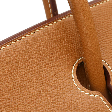 エルメス HERMES バーキン35 ゴールド ヴォーエプソン ハンドバッグ ゴールド金具 茶