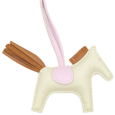 エルメス HERMES ロデオPM クレ×ゴールド×モーヴペール アニューミロ バッグチャーム オフホワイト 茶 ピンク