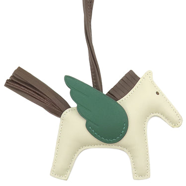 エルメス HERMES ロデオPM ペガサス クレ×ショコラ×ヴェールモワイヤン アニューミロ バッグチャーム オフホワイト こげ茶 緑