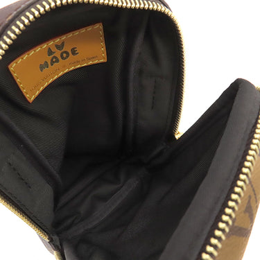 ルイヴィトン LOUIS VUITTON LVスクエアード ダブルフォンポーチ M81005 モノグラムストライプ モノグラム ストライプキャンバス ショルダーバッグ ゴールド金具 茶 NIGOコラボ