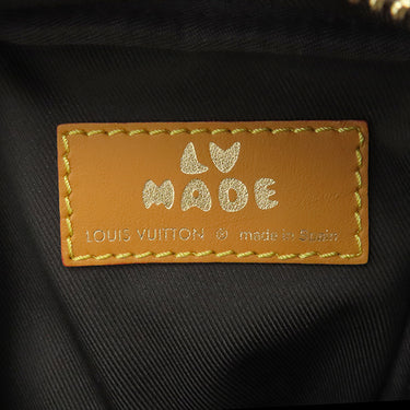 ルイヴィトン LOUIS VUITTON LVスクエアード ダブルフォンポーチ M81005 モノグラムストライプ モノグラム ストライプキャンバス ショルダーバッグ ゴールド金具 茶 NIGOコラボ