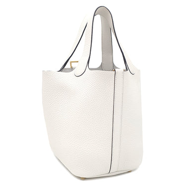 エルメス HERMES ピコタンロックPM ニューホワイト トリヨンクレマンス ハンドバッグ ゴールド金具 新品 未使用 白